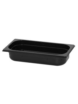 Bac gastronorme - 1/3 GN - 2,93 Litre - H 6,5 x 32,5 x 17,6 CM - Polycarbonate - Noir - -40°C / +100°C - Caterchef - 853034