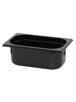 Bac gastronorme - 1/4 GN - 3,24 Litre - H 10 x 26,5 x 16,2 CM - Polycarbonate - Noir - -40°C / +100°C - Caterchef - 853043
