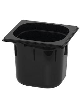 Bac gastronorme - 1/6 GN - 2,21 Litre - H 15 x 17,6 x 16,2 CM - Polycarbonate - Noir - -40°C / +100°C - Caterchef - 853062