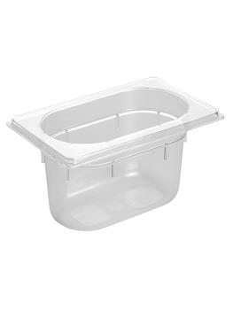 Bac gastronorme - 1/9 GN - 1 Litre - H 10 x 17.6 x 10.8 CM - Polycarbonate - Transparent - -40°C / +100°C - Caterchef - 953091