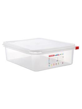 Boîte alimentaire - 1/2 GN - 6,5 Litre - H 10 x 32,5 x 26,5 CM - Polypropylène - Transparent - -40°C / +95°C - Hermétique Verrouillable - Araven - 962323