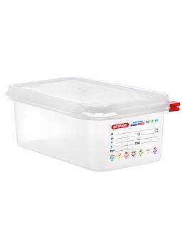 Boîte Alimentaire - 1/4 GN - 2.8 Litre - H 10 x 26.5 x 16.2 CM - Polypropylène - Transparent - -40°C / +95°C - Hermétique Verrouillable - Araven - 962343