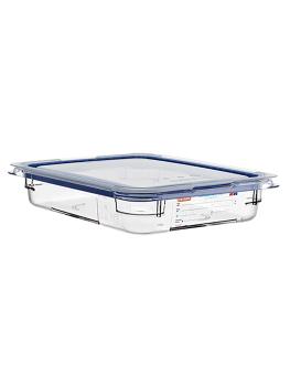 Boîte Alimentaire - 1/2 GN - 2.8 Litre - H 6.5 x 32.5 x 26.5 CM - Polycarbonate - Transparent - -40°C / +99°C - Avec Bord Silicone - Araven - 962424