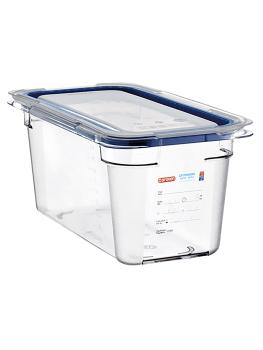 Boîte Alimentaire - 1/3 GN - 4.7 Litre - H 15 x 32.5 x 17.6 CM - Polycarbonate - Transparent - -40°C / +99°C - Avec Bordure Silicone - Araven - 962432