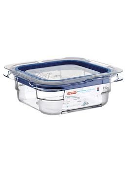 Boîte Alimentaire - 1/6 GN - 0.75 Litre - H 6.5 x 17.6 x 16.2 CM - Polycarbonate - Transparent - -40°C / +99°C - Avec Bord Silicone - Araven - 962464