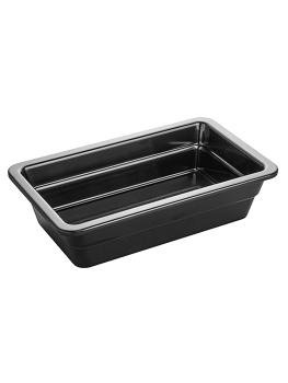 Bac gastronorme - 1/4 GN - H 6,5 x 26,5 x 16,2 CM - Mélamine - Noir - -20°C / +120°C - 060443