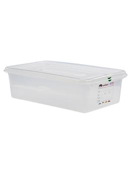 Boîte Alimentaire - 1/1 GN - 13 Litre - H 10 x 53 x 32.5 CM - Polypropylène - Transparent - -40°C / +100°C - Hermétique Verrouillable - Denox - 600530