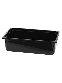 Bac gastronorme - GN 1/1 - 22,5 Litre - H 15 x 53 x 32,5 CM - Polycarbonate - Noir - -40°C / +100°C - Caterchef - 853012