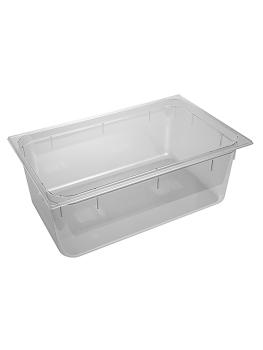 Bac gastronorme - GN 1/1 - 27,8 Litre - H 20 x 53 x 32,5 CM - Polycarbonate - Transparent - -40°C / +100°C - Caterchef - 953011