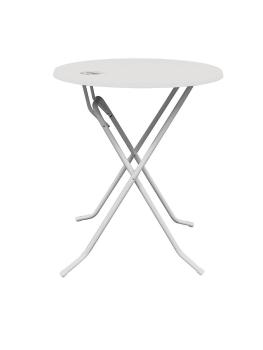Table de fête - pliable - Ø 85 Cm rond - Dubaï - blanc