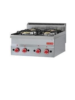 Gasfornuis - 600 Line - 4-pits - H 28 x 60 x 60 CM - RVS - Gastro M - GL901