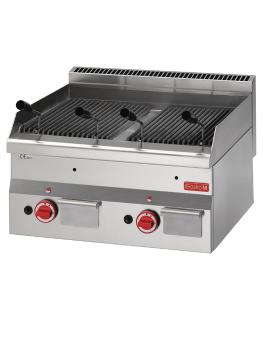 Grill à lave - Ligne 600 - Gaz - H 28 x 60 x 60 CM - 11 kW - Inox - Gastro M - GN028