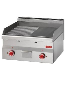 Bakplaat - 600 Line - Gas - Glad/Geribbeld - H 28 x 60 x 60 CM - 6 kW - 400 V - RVS - Gastro M - GN027