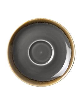 Tasse à cappuchino soucoupe - 6 pièces - Gris - Ø 14 x H 2 CM - Porcelaine - Olympia - HC391