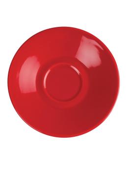 Tasse à expresso soucoupe - 12 pièces - Rouge - Ø 11,7 x H 2 CM - Grès - Olympia - GK085
