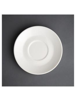 Soucoupe et tasse - Lot de 12 - Blanche - Ø 15,8 x H 2 cm - Grès - Olympia - GL048