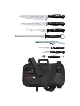 Set de couteaux - 8 pièces - Noir - H 48 x 25 x 8 CM - Métal - Dick - DL386