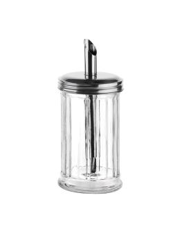 Suikerstrooier - Ø 7.5 x H 17.5 CM - Glas/RVS - Olympia - CN679