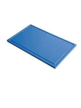 Planche à découper - PEHD - Canal jus - Bleu - H 1,5 x 32,5 x 53 CM - Polyéthylène haute densité - Gastro M - GN336