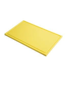 Planche à découper - HDPE - Canal jus - Jaune - H 1,5 x 32,5 x 53 CM - Polyéthylène haute densité - Gastro M - GN333
