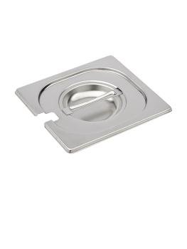 Couvercle bac gastronorme - Encoche cuillère - 1/6 GN - 17,6 x 16,2 CM - Inox - Gastro M - DR493