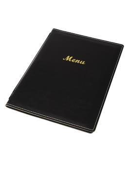 Chemise menu - A5 - Noir - H 23,9 x 16,8 x 1 CM - Similicuir - Olympia - E223
