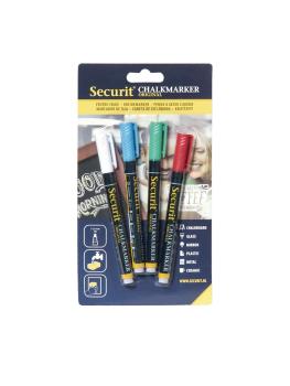 Marqueurs craie - 4 pièces - H 22,5 x 12,5 x 1,6 CM - Securit - GJ550