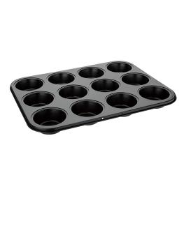 Moule à pâtisserie - 12 muffins - H 3 x 35 x 27 CM - Acier carbone - Vogue - GD011