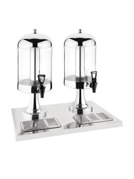 Distributeur de boissons - Double - 14 Litres - H 57,8 x 56,4 x 37 CM - Plastique/Inox - Olympia - J184