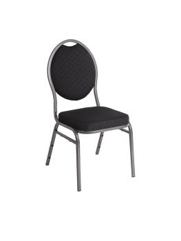 Chaise empilable - 4 pièces - Noir - H 90 x 43 x 53 CM - Acier - Bolero - CE142