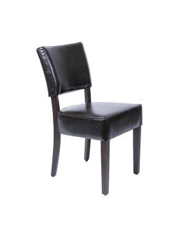 Chaise de restauration - 2 pièces - Marron - H 85.8 x 42.6 x 45 CM - Simili Cuir/Bouleau - Bolero - GF957