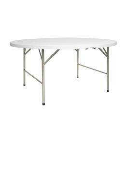 Table - Pliable - Blanc - Ø 153 x H 74 x 153 x 4,5 CM - Polyéthylène/Acier - Bolero - CC506
