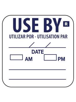 Etiquettes DLC - "Use By" - 1000 pièces - Ø 2,5 x 2,5 CM - Vogue - E150