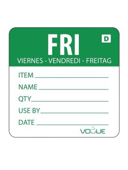 Etiquettes alimentaires - Vendredi - Soluble - 250 pièces - H 4,9 x 6 CM - Vogue - GH355