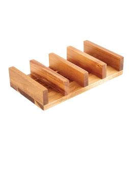 Porte-tacos - Beige - H 5,5 x 27,9 x 15 CM - Bois d'acacia - Olympia - CK970