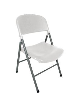 Chaise pliante - 2 pièces - Blanc - H 81 x 49 x 50 CM - Acier/Polypropylène - Bolero - CE692