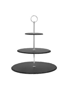 Etagère - Ø 30 x H 34,5 CM - Ardoise - Olympia - GF991