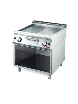 Plancha - Ligne 700 - Gaz - Lisse/Striée - H 85 x 80 x 70 CM - 11,4 kW - 400 V - Inox - Gastro M - GN098