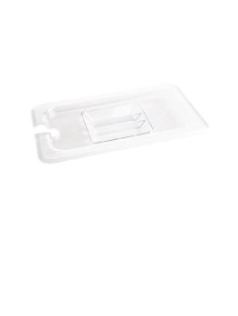 Couvercle bac gastronorme - Empreinte cuillère - GN 1/4 - Transparent - H 2,5 x 26,5 x 16,2 CM - Polycarbonate - Vogue - U253