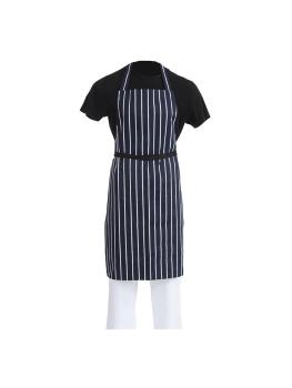 Tablier Halter - Unisexe - Bleu Foncé/Blanc - 71 x 96,5 CM - Polyester/Coton - Vêtement Blancs Chefs - A530
