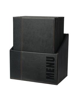 Protège-menus - A4 - Avec boite de rangement - 20 pièces - H 34 x 25,4 x 0,5 CM - Simili Cuir - Securit - U266