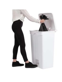 Poubelle - 87 Litres - Blanc - H 82 x 49,5 x 40 CM - Polypropylène - Jantex - DC713