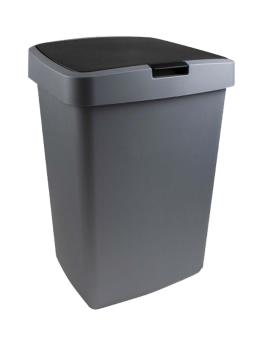 Poubelle - 50 litres - Couvercle à charnière - Gris/Noir - Sunware - Delta - 516002