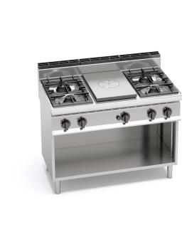 Cuisinière à gaz - Avec plaque de cuisson - 4 feux - Berto's - G7T4P4FM
