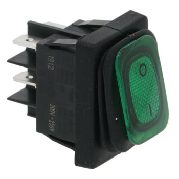 Interrupteur à bascule Vert 2 pôles 250V 16A éclairé 0-I
