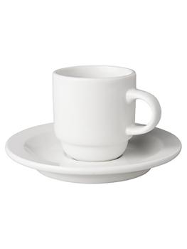 Tasse et soucoupe - 14 CL - Étroit - Blanc - 6 pièces - Mammouth - Budgetline - 506946