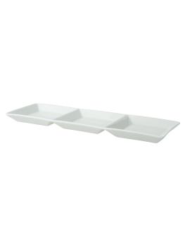 Schaal - 3 vaks - H 2 x 10 x 32 CM - 8 Stuks - Porselein - Palmer - Fancy Ivory - 502777
