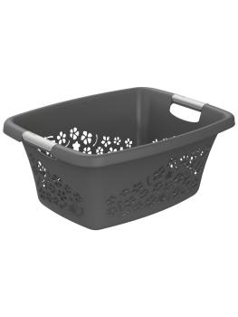 Panier à linge - H 26,2 x 49 x 65 CM - Plastique - Rotho - Fleurs - 534058