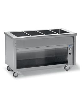Bain-marie - Électrique - 2 x 1/1 GN - Armoire basse ouverte - Diamant - BT8