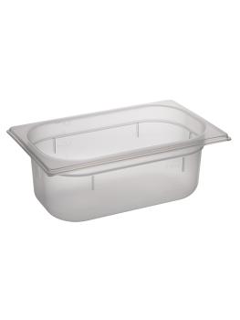 Bac gastronorme - 1/4 GN - 2,5 Litre - H 10 x 26,5 x 16,2 CM - Polypropylène - Transparent - -40°C / +95°C - Caterchef - 853861